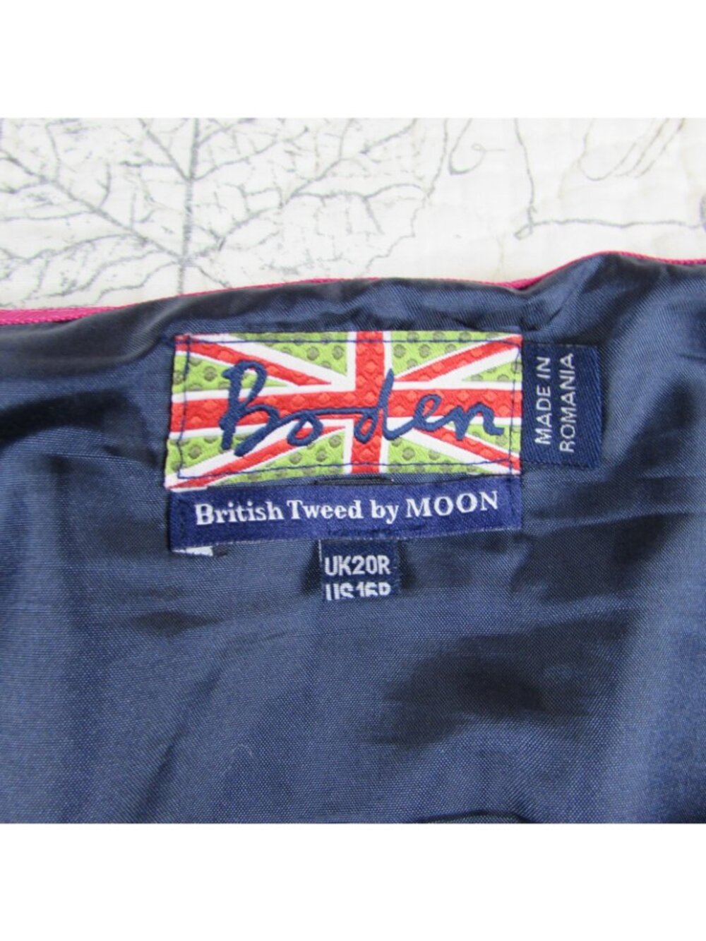 NEW Boden Plaid British tweed by moon Wool faux wrap skirt leather buckle US 16R - Picture 6 of 7